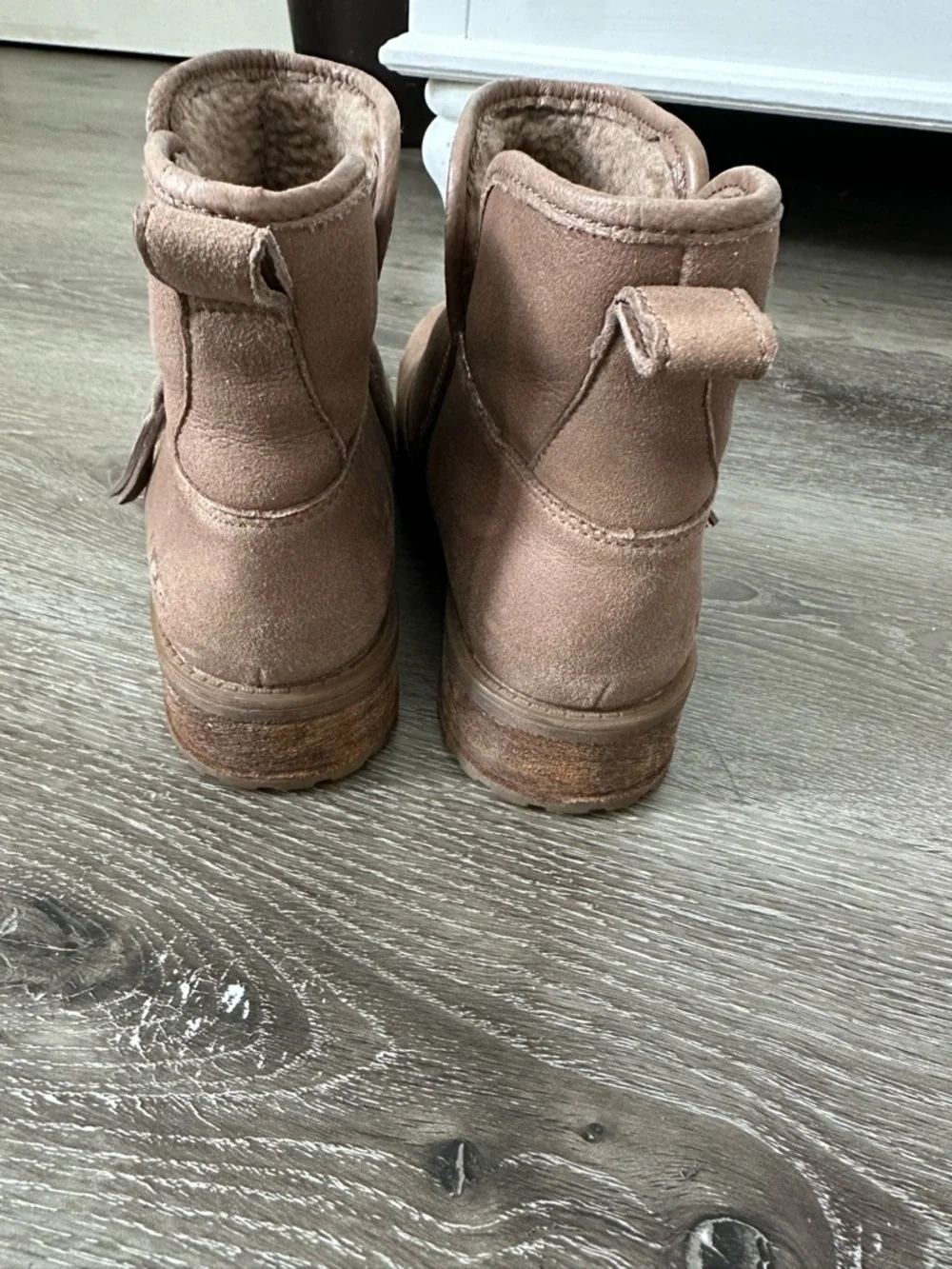 UGG Blush Taupe Ankle Boots with Shearling Lining